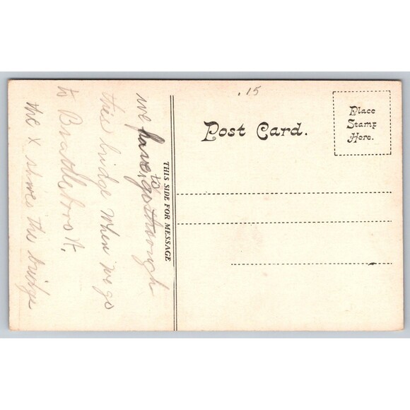 Postcard Vermont Brattleboro Three Bridges Unposted c1910s VT Antique - Picture 2 of 2